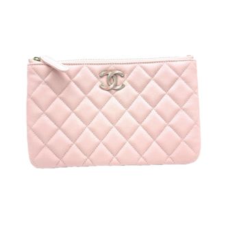 Chanel Matelasse Pink Grained Calfskin Pouch (Pre-Owned)