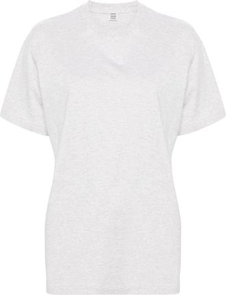 Toteme mélange-effect T-shirt - women - Organic Cotton - M - Grey