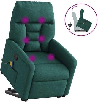 vidaXL Vidaxl - Silla De Masaje Reclinable De Pie De Tela Verde Oscura
