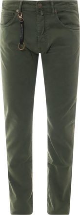 Incotex Stretch Cotton Trouser With Back Suede Logo Patch