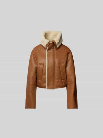 Victoria Beckham Jacke in Leder-Optik in Cognac, Gr&ouml;&szlig;e 38