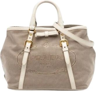 Prada Pre-owned Handbags, female, Beige, Size: ONE SIZE Pre-owned Vintage Handbag