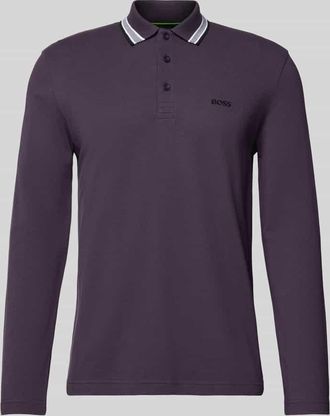 HUGO BOSS Regular Fit Poloshirt aus reiner Baumwolle in Purple, Größe XL