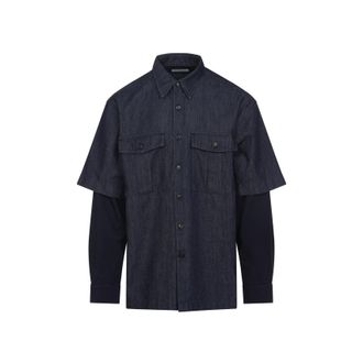 Dries Van Noten Blue Cassen Cotton Shirt-Uomo