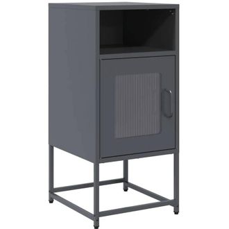 vidaXL Vidaxl - Mesilla De Noche Antracita 36x39x78 Cm Acero Laminado En Fr&iacute;o
