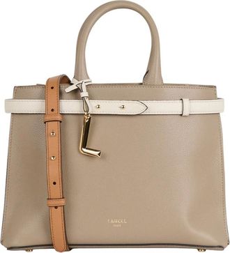 Lancel Stijlvolle Leren Handtas met Kettingriem - Dames - Handtassen - Beige - ONE Size - Leer - Tassen