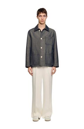 Sandro Denim-effect worker jacket at Nordstrom, Size Xx-Large