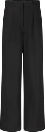 Dante6 Hoge taille op maat gemaakte broek in zwart - Dames - Wijde Broeken - Zwart - S - Polyester - Broeken