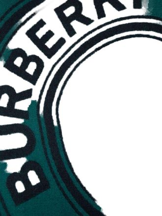 Burberry Roundel Jacquard Wool Scarf - Green