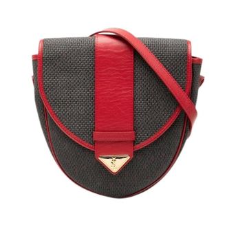 Saint Laurent Pre-owned Cross Body Bags, female, Gray, Size: ONE SIZE Pre-owned Coated Canvas Crossbody Bag