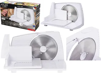 Fabrilamp Fabrilamp - Adler Ad4703 Cortafiambres Plegable, Cuchilla Especial Acero Inox., Corte Ajustable 15 Mm, Disco Corte 17 Cm 400w Blanco