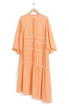 & Other Stories Alma Smocked Asymmetrical Hem Dress in Orange at Nordstrom Rack, Size Medium