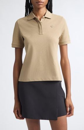 Moncler Logo Patch Polo in Beige at Nordstrom, Size Medium