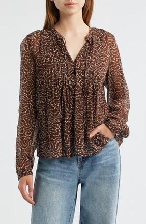 Rag & Bone Amaris Pintuck Top in Brown at Nordstrom Rack, Size X-Small