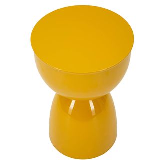 Dmora Mesa De Centro Gorkha, Forma Redonda, Color Amarillo, Estructura Tono Mostaza, 33x50x33h Cm Amarillo Mostaza