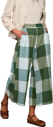 Celtic & Co. Wide Leg Ankle Grazer Culottes in Green Multi Check at Nordstrom, Size 8