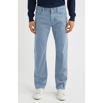 AG - Adriano Goldschmied Prot&eacute;g&eacute; Classic Straight Leg Cotton & Linen Blend Pants in Sulfur Ashline at Nordstrom, Size 36 X 32
