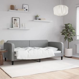 vidaXL Sof&aacute; Cama Sin Colch&oacute;n Tela Gris Claro 90x190 Cm Vidaxl