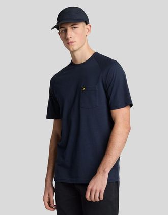 Lyle & Scott Lyle And Scott Mens Linen Blend Raglan T-Shirt - Navy - Size: 42