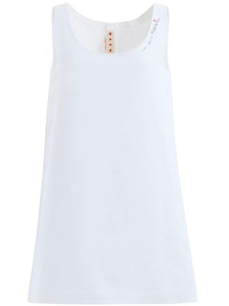 Marni Mini-jurk met geborduurd logo - Wit