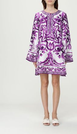 Dolce & Gabbana Abito in seta stampa maioliche Dolce & Gabbana