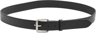 Bottega Veneta Black Intrecciato Buckle Belt