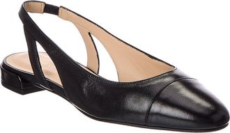 Stuart Weitzman Sleek Leather Slingback Flat