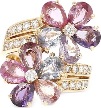 Bulgari Anello con diamanti e zaffiro anni 2000 - Oro