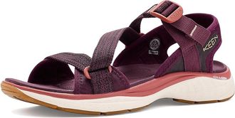 Keen Leiki Open-Toe Sandals Womens Shoes Fig/Burnt Brick : 6.5 B - Medium, Synthetic