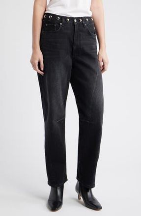 Rails Samo Stud Detail High Waist Jeans in Black Stone Studded at Nordstrom Rack, Size 23