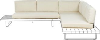 Beliani Conjunto De Fundas Para Cojines De Exterior De Tela Para Asiento Y Respaldo Blanco Crema Mykonos