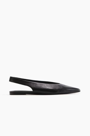 H&M Slingpumps aus Leder - Schwarz