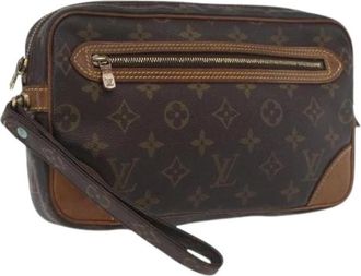 Louis Vuitton Pre-owned Vintage Monogram Clutch - Dames - Vintage Clutch - Bruin - ONE Size - Leer - Vintage