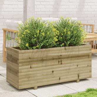 vidaXL Jardinera Madera De Pino Impregnada 110x40x49,5 Cm Vidaxl