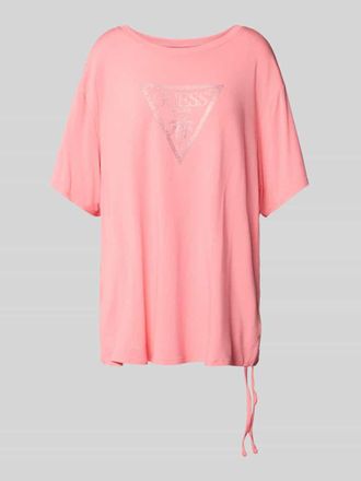 Guess T-Shirt mit Logo-Print Modell COULISSE in Apricot, Gr&ouml;&szlig;e XL