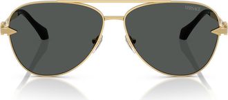 Versace 61mm Pilot Sunglasses in Gold /Dark Grey at Nordstrom