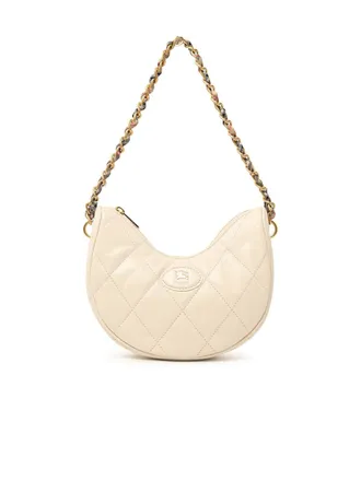 Burberry Horseshoe cr&egrave;mekleurige leren tas