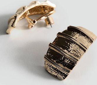 Mango Orecchini a rilievo con texture oro - Donna - Taglia unica - MANGO