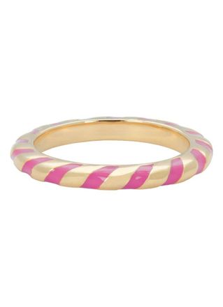 Anna + Nina Fuschia Twirl Ring vergoldet