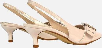 XY London Womens XY London Womens/Ladies Lexi Patent Sling Back Buckle Detail Kitten Heel Sandals - Pink - Size: 8