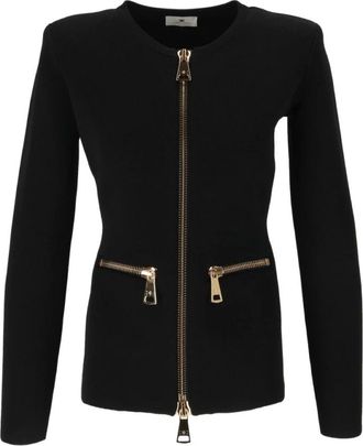 Elisabetta Franchi Dames, Truien, Zwart, Maat: XS Viscose