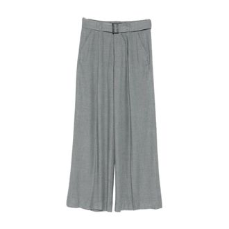 Dondup Wide Trousers, female, Gray, Size: L Wide Trousers