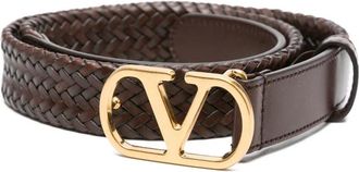 Valentino Garavani Cintura VLogo intrecciata - Marrone