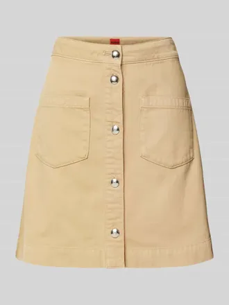 HUGO BOSS Jeansrock mit aufgesetzten Taschen Modell Rikusa in Sand, Gr&ouml;&szlig;e 36