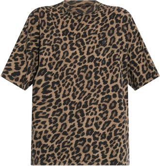 Anine Bing Avi T-Shirt - Dames - T-shirts - Bruin - XS - Katoen - Tops