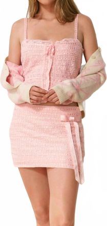 LoveShackFancy Wyana Skirt In Dusty Pink