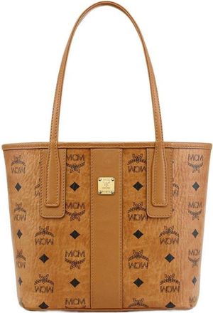 MCM Mini Reversible Liz Shopper in Visetos in Cognac at Nordstrom