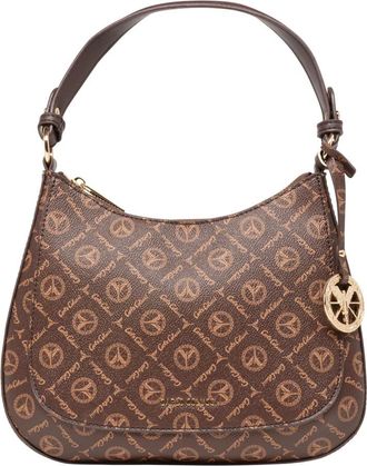 Carlo Colucci Hobo tas met logoprint - Dames - Schoudertassen - Bruin - ONE Size - Tassen