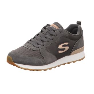 Skechers Womens Og 85 Goldn Gurl Trainers, Grey Charcoal Suede Nylon Mesh Rose Gold Trim Ccl, 7 UK