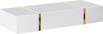 Vente-Unique Consolle Sospesa Con 3 Ante - Bianco Lucido E Oro - Marzialo
